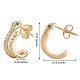925 Boucles d'oreilles à tige en forme de serpent en argent sterling avec zircone cubique pour femme(JE959A)-7
