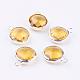 Silver Color Plated Brass Glass Flat Round Charms(GLAA-M003-A-23S)-1