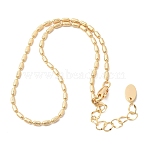 Brass Column Link Chain Necklace Making, for DIY Pearl Jewelry Making, Real 18K Gold Plated, 10.24 inch(26cm)(AJEW-B189-02G)