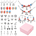 DIY Alloy & Brass European Style Bracelet Jewelry Making Kits, Mixed Color, 8~195x7.5~14x2.5~10mm, Hole: 4.2~5.2mm(DIY-YW0010-67)