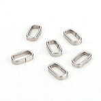 Non-Tarnish 304 Stainless Steel Quick Link Connectors, Linking Rings, Closed but Unsoldered, Rectangle, Stainless Steel Color, 8.8x4.8x2mm, Inner Diameter: 7x3mm(STAS-I149-24P)