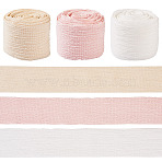 9 Yards 3 Colors Polycotton Pleated Ribbon, for Gift Wrapping Ribbon, Mixed Color, 1-5/8 inch(40mm), 3 yards/color(OCOR-TA0002-07B)
