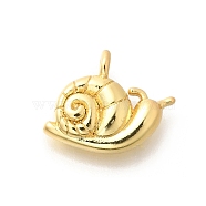 Brass Pendants, Long-Lasting Plated, Lead Free & Cadmium Free, Snail Charms, Real 18K Gold Plated, 11.5x14.5x3.5mm, Hole: 1.8mm(KK-L225-002G)