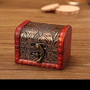 Wood Jewelry Box, with Front Clasp, for Arts Hobbies and Home Storage, Rectangle, FireBrick, 6x8x6cm(PW-WG29207-01)