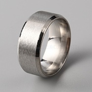 201 Stainless Steel Plain Band Ring for Women, Matte Stainless Steel Color, Inner Diameter: 16.13mm(RJEW-WH0010-06B-MP)