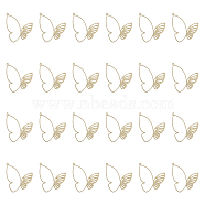 24Pcs Rack Plating Alloy Pendants, Butterfly Charms, Golden, 39.5x36.5x1mm, Hole: 1.4mm(FIND-CA0007-39)