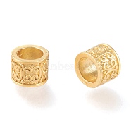 Eco-Friendly Alloy European Style Beads, Large Hole Beads, Long-Lasting Plated, Cadmium Free & Nickel Free & Lead Free, Column, Real 18K Gold Plated, 6.5x8.5mm, Hole: 6mm(OPDL-H100-03G-NR)