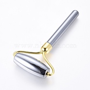 Terahertz Stone Brass Massage Tools, Facial Rollers, Golden, 114x56x18.5mm(MRMJ-G011-01G)
