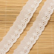 Lace Trim Nylon Ribbon for Jewelry Making, White, 1-1/8 inch(27mm), about 15yards/roll(13.716m/roll)(ORIB-F001-41)