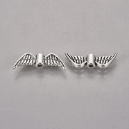 Tibetan Style Alloy Beads, Cadmium Free & Lead Free, Angel Wing, Antique Silver, 7.5x21.5x3mm, Hole: 1mm(LF10272Y)