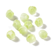 Tulip Acrylic Beads, Imitation Jade, for DIY Jewelry Making, Yellow Green, 12.5x12.5x12.5mm, Hole: 1.6mm(SACR-G022-02C)