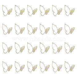24Pcs Rack Plating Alloy Pendants, Butterfly Charms, Golden, 39.5x36.5x1mm, Hole: 1.4mm(FIND-CA0007-39)