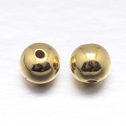 Real 18K Gold Plated Round 925 Sterling Silver Spacer Beads, Golden, 6mm, Hole: 1.5mm, about 62pcs/20g(STER-M103-04-6mm-G)
