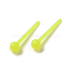 Plastic Tiny Ball Stud Earrings, Post Earrings for Women, Green Yellow, 14x3mm(EJEW-N022-01H)