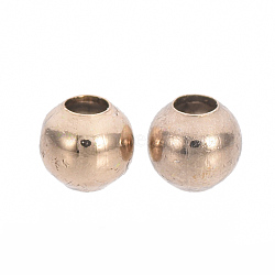 Brass Spacer Beads, Round, Coffee Golden, 2x2mm, Hole: 0.5mm(KK-S340-30GL-2mm)