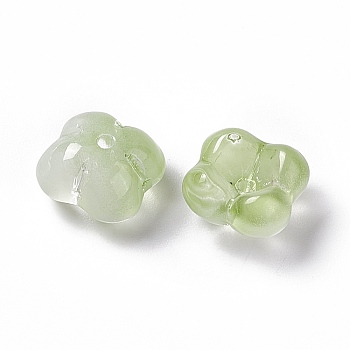 Electroplate Glass Bead, Flower, Dark Sea Green, 11.5x11.5x5.5mm, Hole: 1.2mm
