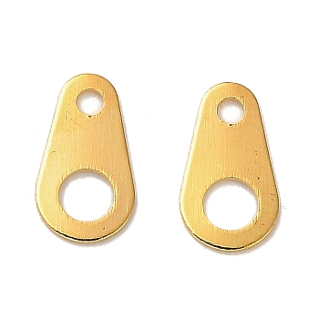 Brass Chain Extender Connectors, Lead Free & Cadmium Free, Golden, 9x5x0.5mm, Hole: 1.2mm and 2.5mm