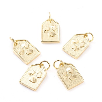 Brass Pendants, with Jump Rings, Long-Lasting Plated, Polygon with Arrows, Real 18K Gold Plated, 17x11x2mm, Hole: 4.4mm