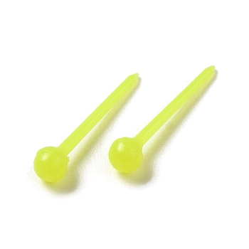 Plastic Tiny Ball Stud Earrings, Post Earrings for Women, Green Yellow, 14x3mm