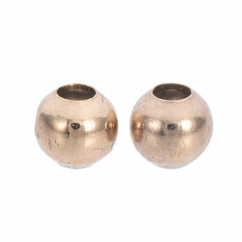 Brass Spacer Beads, Round, Coffee Golden, 2x2mm, Hole: 0.5mm