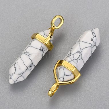 Synthetic Howlite Double Terminated Pointed Pendants(G-G902-C01)-2