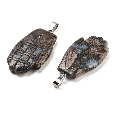 Natural Labradorite Carved Pendants(G-K369-01P-01)-2