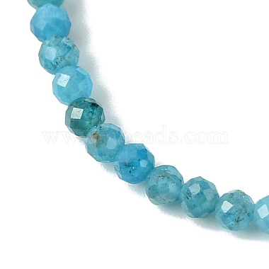 3mm Natural Apatite Faceted Round Beaded Stretch Bracelets for Women(BJEW-JB10842-03)-4