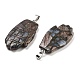 Natural Labradorite Carved Pendants(G-K369-01P-01)-2