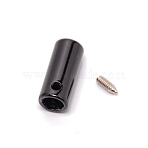 Zinc Alloy Cord Ends, with Screw, Column, Gunmetal, 18x7.5mm, Hole: 2mm, Inner Diameter: 5mm(FIND-WH0091-24C-B)
