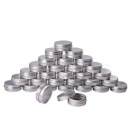 30ml Round Aluminium Tin Cans, Aluminium Jar, Storage Containers for Cosmetic, Candles, Candies, with Screw Top Lid, Platinum, 5.2x2cm(CON-PH0001-06B)