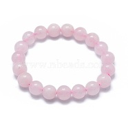 Natural Rose Quartz Bead Stretch Bracelets, Round, Dyed, 2-1/8 inch~2-3/8 inch(5.5~6cm), Bead: 8mm(BJEW-K212-B-045)