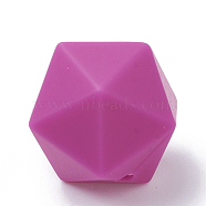 Food Grade Eco-Friendly Silicone Focal Beads, Chewing Beads For Teethers, DIY Nursing Necklaces Making, Icosahedron, Violet, 16.5x16.5x16.5mm, Hole: 2mm(SIL-T048-14mm-05)