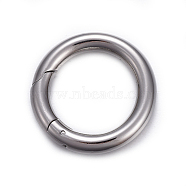 201 Stainless Steel Spring Gate Rings, O Rings, Stainless Steel Color, 24x3.5mm, Inner Diameter: 16mm(STAS-F221-41P)