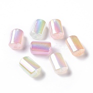 UV Plating Rainbow Iridescent Luminous Acrylic Beads, Glitter Beads, Glow in the Dark, Rectangle, Mixed Color, 18.5x12x8.5mm, Hole: 2.8mm(X-OACR-E010-09)