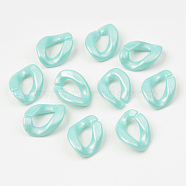 Opaque Acrylic Linking Rings, Quick Link Connectors, For Jewelry Curb Chains Making, Twist, Pale Turquoise, 18.5x13.5x4mm, Inner Diameter: 10x5mm, about 1190pcs/500g(OACR-S038-003A-01)