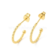Vacuum Plating 304 Stainless Steel Ring Stud Earrings, Half Hoop Earrings for Women, Golden, 15x1.3~2.3mm(EJEW-D057-03B-G)