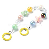 Acrylic Beaded Mobile Straps, Multifunctional Chain, with Alloy Spring Gate Ring, Colorful, 30.8cm(HJEW-JM01056)