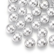 ABS Plastic Cabochons, Half Round, Platinum Color Plated, 14x7mm, about 1000pcs/bag(OACR-S034-14mm-02)
