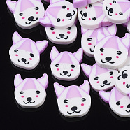 Handmade Polymer Clay Puppy Cabochons, Chihuahua Dog, Colorful, 9~10x9~10x1.5~2mm, about 200~250pcs/50g(X-CLAY-S091-021)