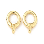 Brass Spring Gate Rings, Oval, Cadmium Free & Lead Free, Long-Lasting Plated, Real 18K Gold Plated, 15.5x9x2.5mm, Hole: 1.8x2.5mm(KK-G416-59G)