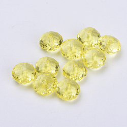 Transparent Acrylic Beads, Faceted, Rondelle, Yellow, 11.5x7mm, Hole: 2mm, about 925pcs/500g(TACR-Q258-12mm-V21)