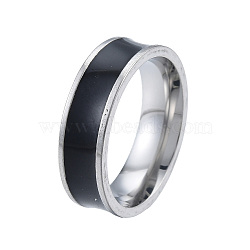 Non-Tarnish 201 Stainless Steel Flat Finger Ring for Women, Stainless Steel Color, Inner Diameter: 17mm(RJEW-N043-22P)