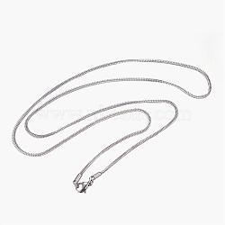 304 Stainless Steel Necklaces, with Lobster Clasps, Wheat Chain Necklaces, Stainless Steel Color, 24.01 inch(61.2cm)(NJEW-D281-08)