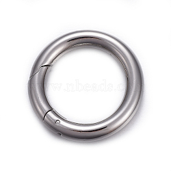 Tarnish Resistant 201 Stainless Steel Spring Gate Rings, O Rings, Stainless Steel Color, 24x3.5mm, Inner Diameter: 16mm(STAS-F221-41P)