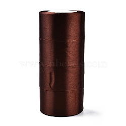 Single Face Satin Ribbon, Polyester Ribbon, Saddle Brown, 2 inch(50mm), about 25yards/roll(22.86m/roll), 100yards/group(91.44m/group), 4rolls/group(RC50MMY-032)