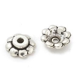 Alloy Bead Caps, Cadmium Free & Lead Free, Flower, Antique Golden, 9.5x3mm, Hole: 1.4mm, about 1923pcs/1000g(TIBE-P003-09AS)