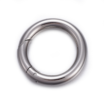 201 Stainless Steel Spring Gate Rings, O Rings, Stainless Steel Color, 24x3.5mm, Inner Diameter: 16mm