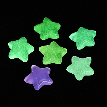 Luminous Star Resin Decoden Cabochons, Glow in the Dark, Mixed Color, 20.5x22x7.5mm