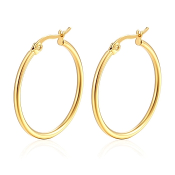 304 Stainless Steel Hoop Earrings, Rings, Golden, 15x2mm