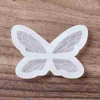 DIY Butterfly Wing Decoration Accessories Silicone Molds, Resin Casting Molds, for UV Resin, Epoxy Resin Craft Making, White, 55x80x7mm, Inner Diameter: 13~20x22~24mm